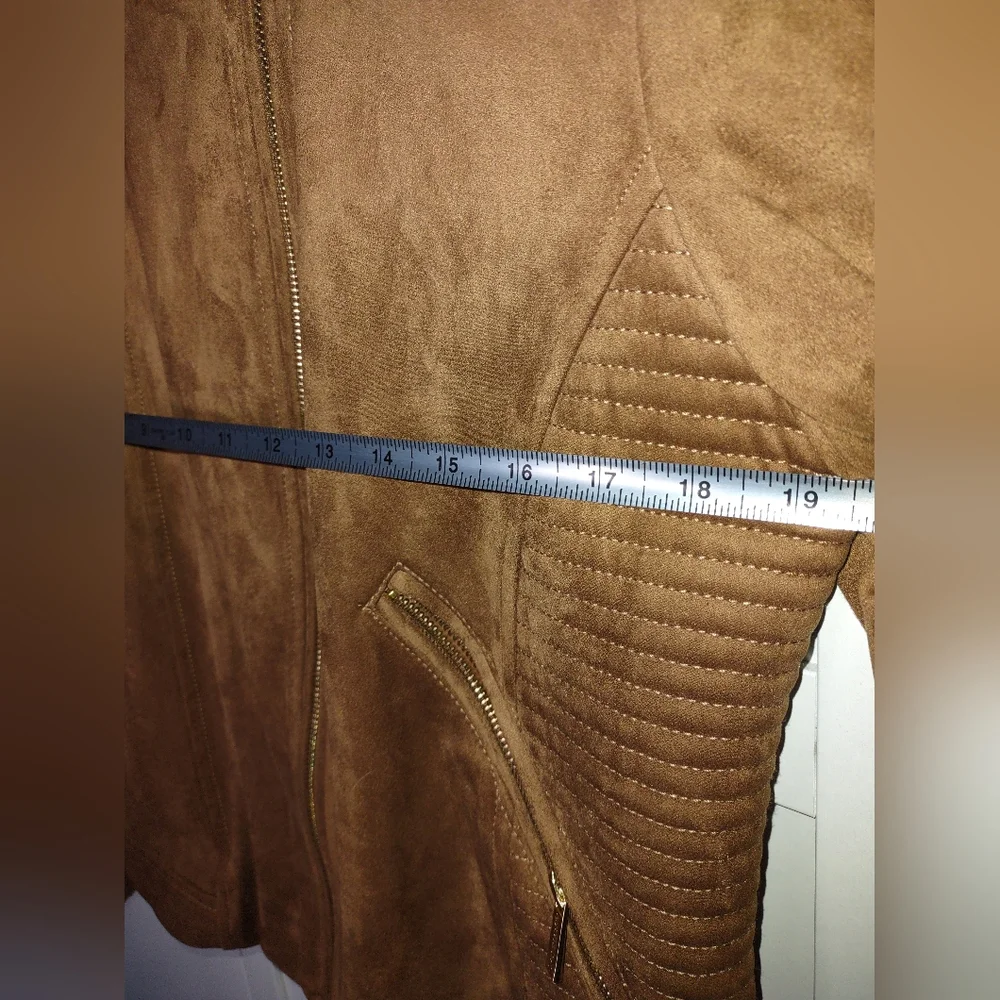 Women's faux suede Calvin Klein moto jacket extra large size 14 to 16 - Picture 10 of 10